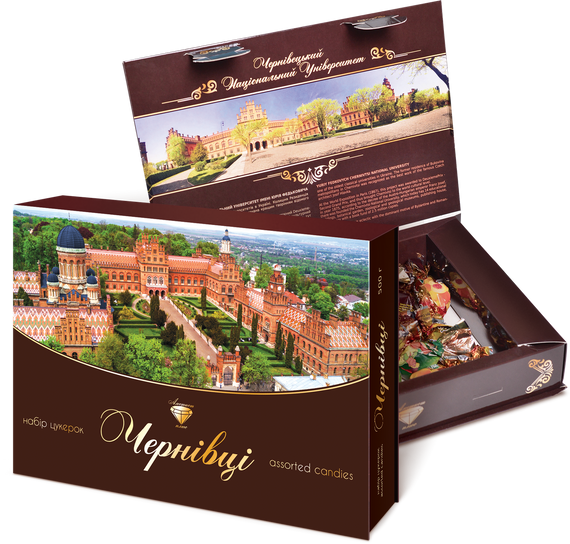 Набір цукерок Чернівці АМЕТИСТ ПЛЮС художня коробка (213675)