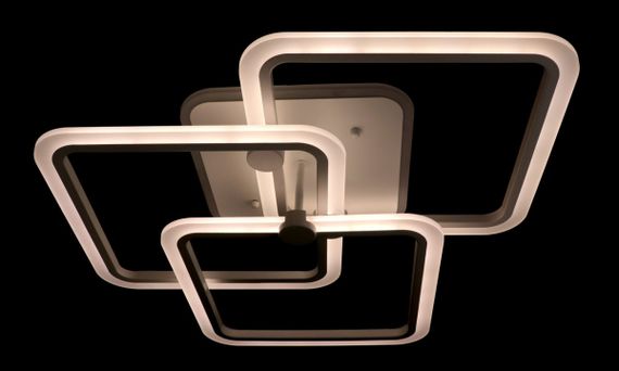 Люстра світлодіодна стельова LED світильник для квартири на стелю лед з пультом 25763 Білий 14х55х55 см. | Зображення 4