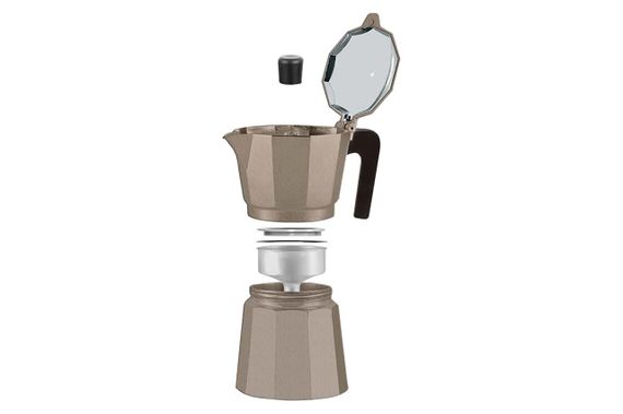 Кофеварка гейзерная алюминиевая Maestro - 450мл коричневая (MR-1666-9-BROWN) | Зображення 1