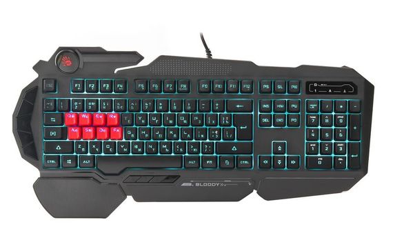 Ігрова клавіатура A4Tech Bloody B318 LK Black, чорна, підсвічування клавіш, USB