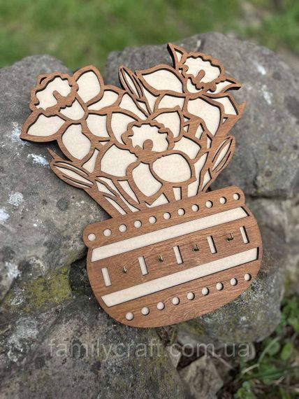 Настенная ключница из дерева Деревянный органайзер для ключей Держатель для хранения Персонализация | Зображення 1