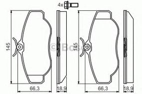Колодка гальм. диск. LANDROVER 98- задн. (вир-во Bosch) BOSCH 0986424565 на LAND ROVER DISCOVERY Mk II (LJ, LT)