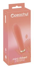 Ребристий мінівібратор персикового кольору Mini Ribbed Vibrator sexstyle