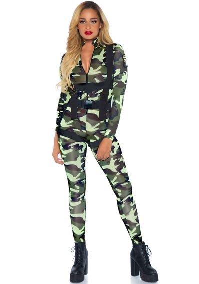 Еротичний костюм десантниці Leg Avenue Pretty Paratrooper M, комбінезон, портупея | Зображення 2