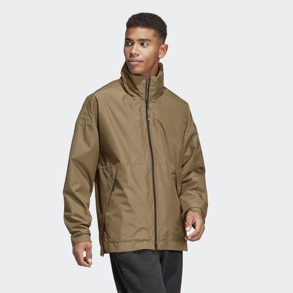 Ветровка спортивная мужская adidas Urban Clima Proof JKT DQ1616 (хаки, непромокаемая, дышит, логотип адидас) | Зображення 3