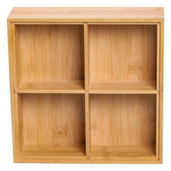 Менажниця з бамбука на 4 секції (22×22×8 см) | Зображення 4