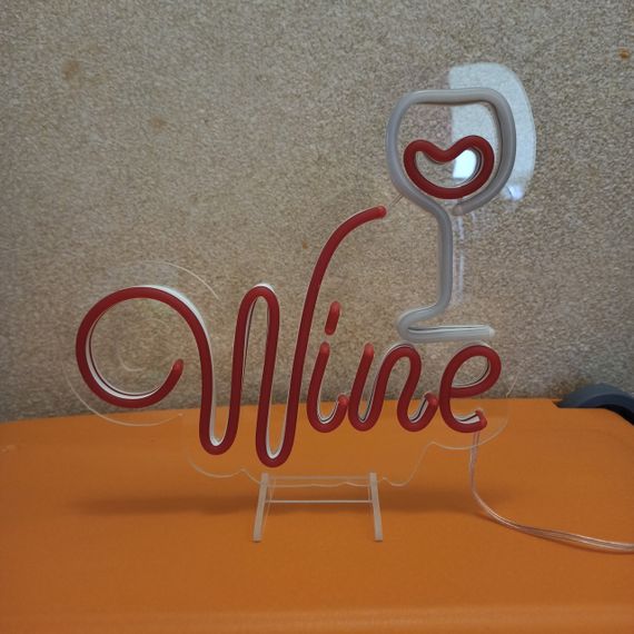 Неоновий світильник Wine з келихом 260х230мм acr-n000074 | Зображення 2