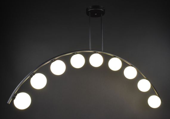 Люстра стельова на 9 лампочок 27400 Чорний 48-98х15х120 см. | Зображення 1