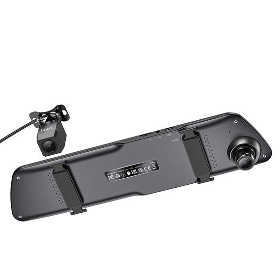 Видеорегистратор Hoco DV4 Dual channel с экраном 4.5-дюйма и камерой заднего вида Iron gray | Зображення 1