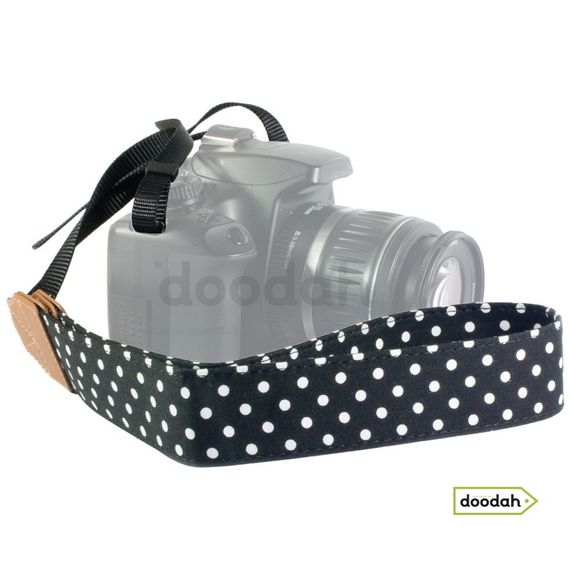 Ремінь нашийний для фото камери - Dot style Black and white