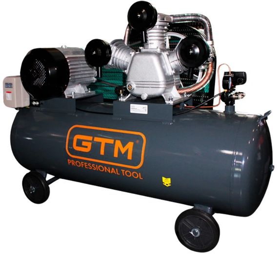 Поршневий повітряний компресор 220 л GTM KC3090-220L ремінний