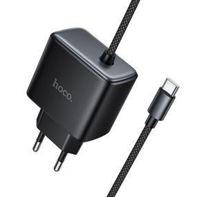 МЗП Hoco C163A New PD25W (1USB-C) + встроенный кабель Type-C Black