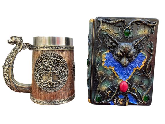 Подарунковий набір Кухоль 3 Вікінг і Дракон і Блокнот 3 «Лісовий Гримуар Лиси»