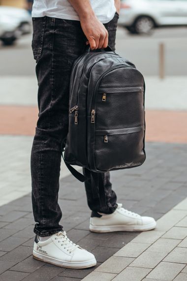 Чоловічий рюкзак для ноутбука та документів з натуральної шкіри Tiding Bag B2-37342A | Зображення 3