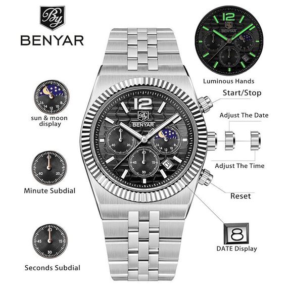 Benyar BY-5225 Silver-Black | Зображення 5
