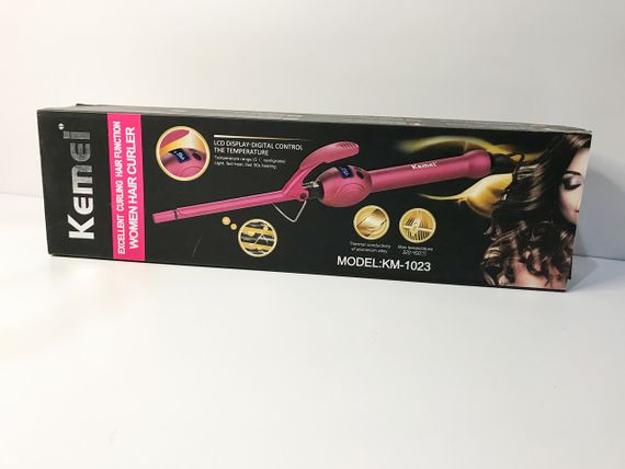 Тонка плойка для афро кучерів з затиском Kemei KM-1023 (діаметр 9мм) | Зображення 5