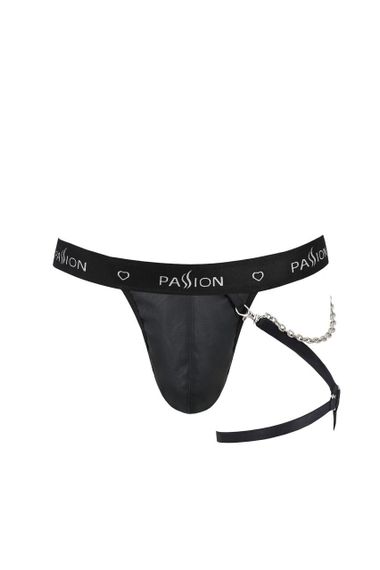 Мужские трусики танга с подвязкой Passion 058 THONG BILL XXL/XXXL Black Sex Aura | Зображення 2