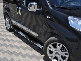 Бічні труби (2 шт., нерж.) Ø70, з пластиковими підставками для Citroen Nemo 2008-2024 рр
