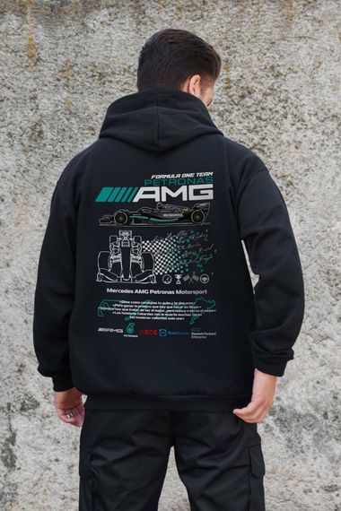 Утеплене зіп худі на флісі зіпер з принтом AMG Without Kane Black | Зображення 1