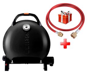 КОМПЛЕКТ Портативний переносний газовий гриль O-GRILL 600T, чорний + шланг в подарунок! Код: 011677