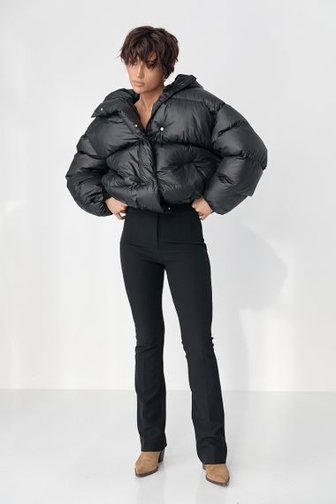 Жіноча тепла куртка оверсайз - чорний цвет, ONE SIZE (є розміри) | Зображення 2