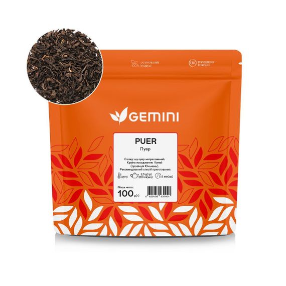 Чай листовий Gemini Puer 100г