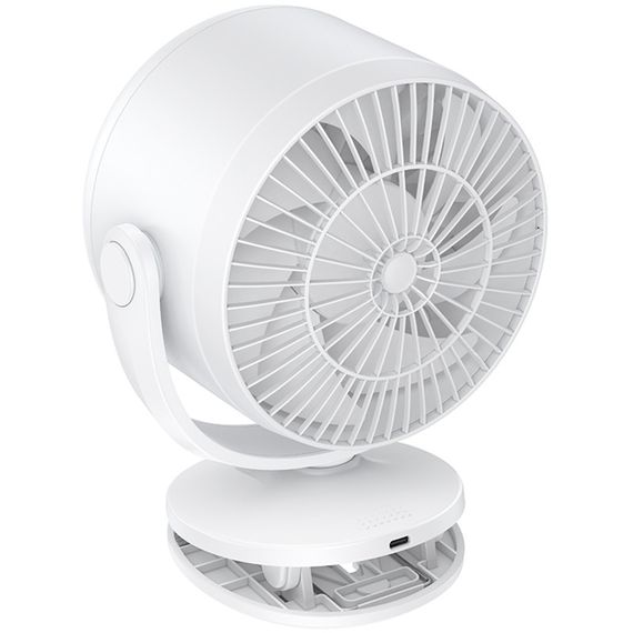 Портативний вентилятор Hoco HX608 handheld folding fan 3600 mAh White | Зображення 4