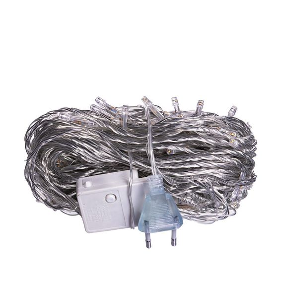 Новорічна гірлянда кімнатна нитка 22 м 220 LED білий провід Жовтий W220LED22MWY | Зображення 2