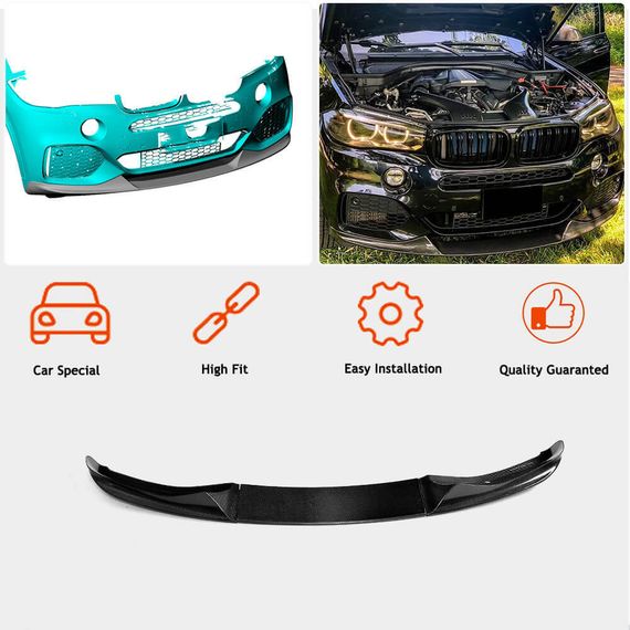 Накладка на передній бампер Карбон (M-Sport) для BMW X5 F-15 2013-2018 рр | Зображення 1