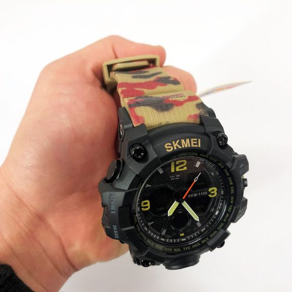 Годинник наручний чоловічий SKMEI 1155BAG RED CAMO, брендовий чоловічий годинник. Колір: червоний камуфляж | Зображення 9