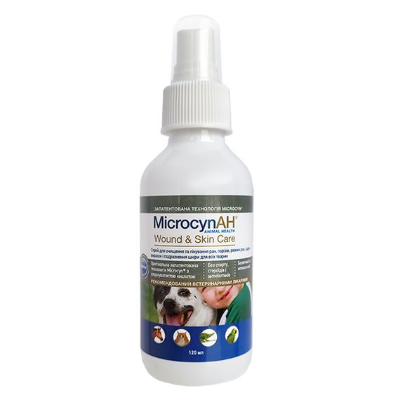 Спрей для ухода за повреждениями кожи у животных Microcyn Wound&Skin Care Spray 120 мл