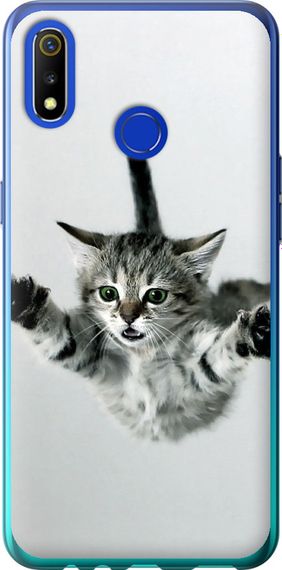 Чехол на Realme 3 Летящий котёнок "2322u-1869-17620"