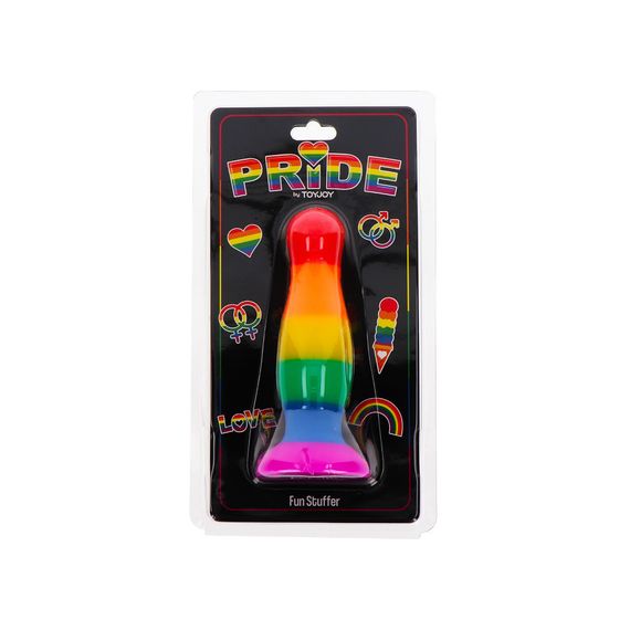 Анальна пробка TOY JOY Fun Stuffer, L, різнокольорова, 12,5 × 3,3 см Sex Aura | Зображення 1