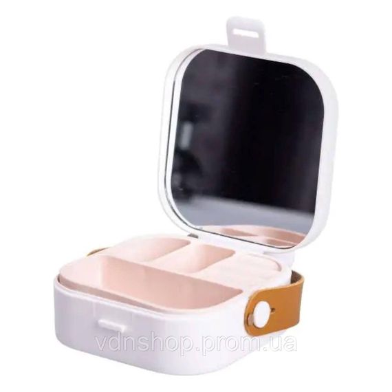 Скринька для прикрас 9×9×3.8 см міні органайзер для ювелірних виробів HP-5-27W | Зображення 1