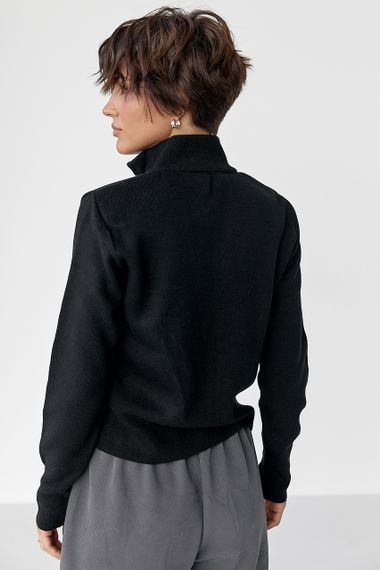 Трикотажний жіночий кардиган - чорний цвет, ONE SIZE (є розміри) | Зображення 1