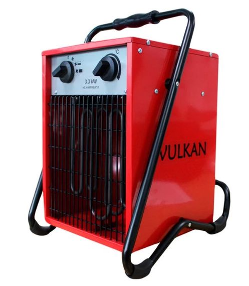 Електричний тепловентилятор Vulkan 3,3 кВт, площа обігріву 25 кв.м., червоний, підлоговий, (SL-TSE-33C)