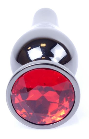 Анальний затор Boss Series - Jewellery Dark Silver BUTT PLUG Red, BS6400055 Sex Aura | Зображення 1