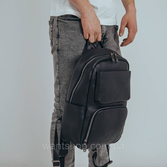 Чорний шкіряний чоловічий рюкзак Tiding Bag 9387 | Зображення 1