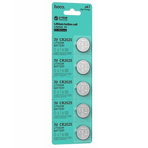 Батарейки Hoco JA7 (CR2025) Button 5 pcs Silver | Зображення 2