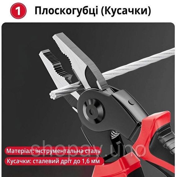 Міцний швейцарський ніж 5 в 1, Військовий кишеньковий мультитул, Надійний туристичний ніж TI-20 | Зображення 9
