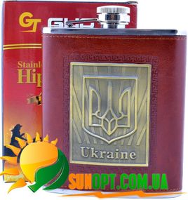 Фляга из нержавеющей стали обтянута кожей Украина TP-20