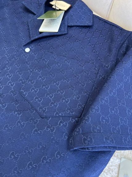 Комплект Gucci Printed Blue синій (сорочка та шорти) sp128 | Зображення 8