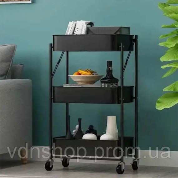 Органайзер на колесах метал/ етажерка на колесах 3 яруси | Зображення 4