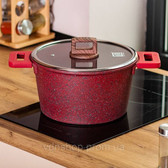 Алюмінієва каструля об'ємом 5,3 л з кришкою Ø 24 см з антипригарним покриттям MGC HP-4-446R | Зображення 4