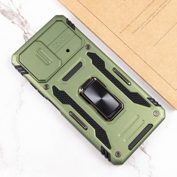 Ударопрочный чехол Camshield Army Ring для Xiaomi Poco X5 5G / Note 12 5G Оливковый / Army Green | Зображення 5