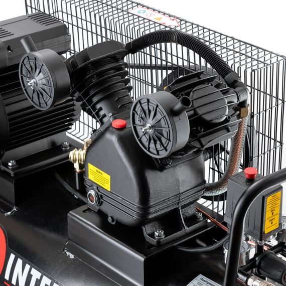 Компресор 100 л, 3 кВт, 220 В, 10 aтм, 500 л/хв., 2 циліндри, STORM INTERTOOL PT-0014 | Зображення 6