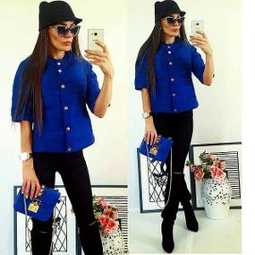 Куртка демі рукав 3/4, арт.203, колір електрик