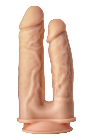 Фалоімітатор подвійний на присосці Dream ToysReal Love, термоактивний, бежевий Sex Aura | Зображення 5