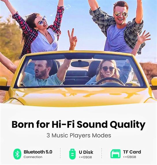 FM трансмиттер модулятор Ugreen CD229 Bluetooth 5.0 Автомобильное зарядное устройство Черный | Зображення 6