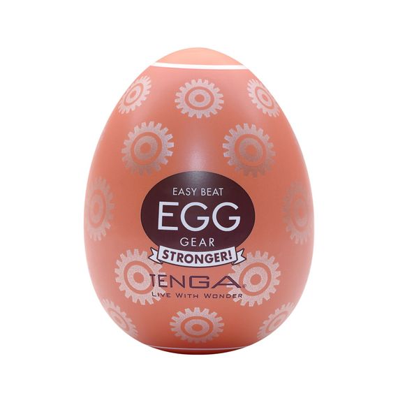 Мастурбатор-яйцо Tenga Egg Gear, плотный TPE, пробник лубриканта 5 мл
